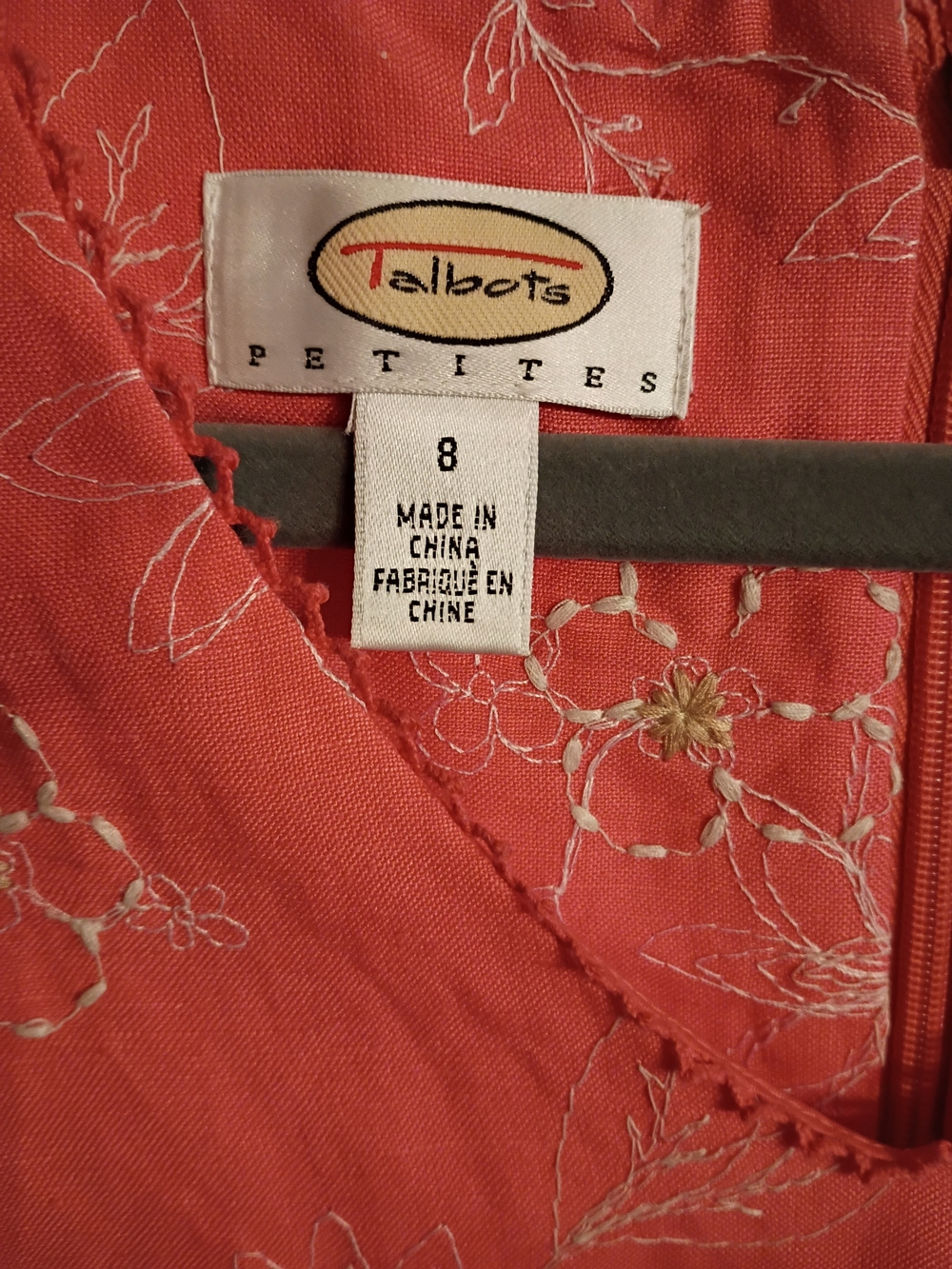Talbots Pink Sleeveless Floral V-Neck Sundress. Size 8 - Picture 8 of 9